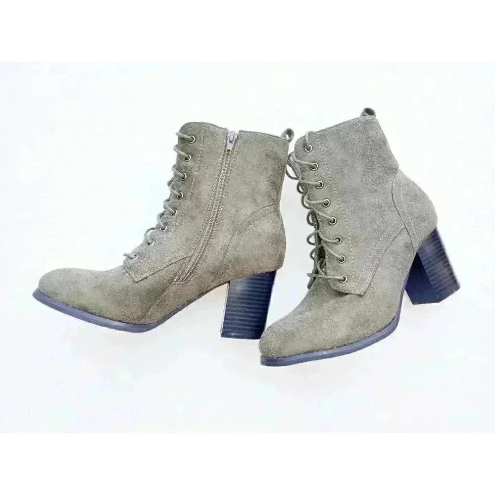 PAZZLE  Women's Forest Green Boots Sz8 - Picture 4 of 12